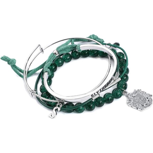 Slytherin Arm Party Zinc Bead Chain Bracelets Set Officially Licensed - Picture 2 of 8